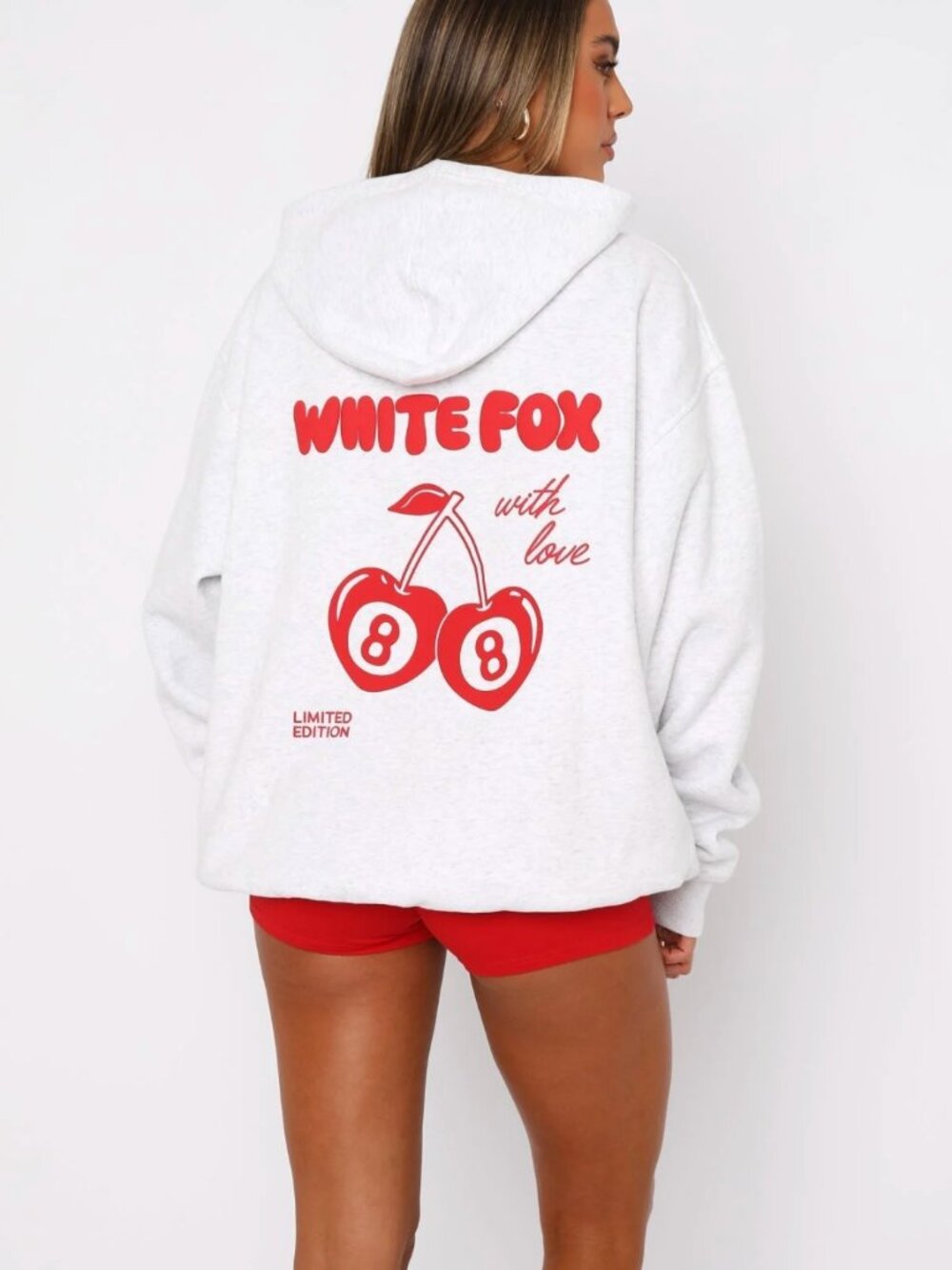 White Fox - With Love In The Moment Oversized Hoodie Grey Marle | M/L